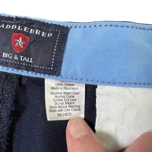 Saddlebred Mens 10" Pleated Chino Shorts Size 52 Harbor Navy Cell Pocket NWT - Picture 5 of 8